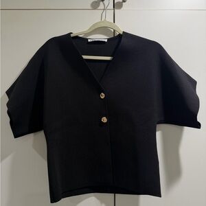 Zara Classic Black Knit Top